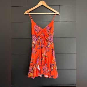 FREE PEOPLE Boho Tropical Floral Women’s Mini Sun Dress Sz XS EUC